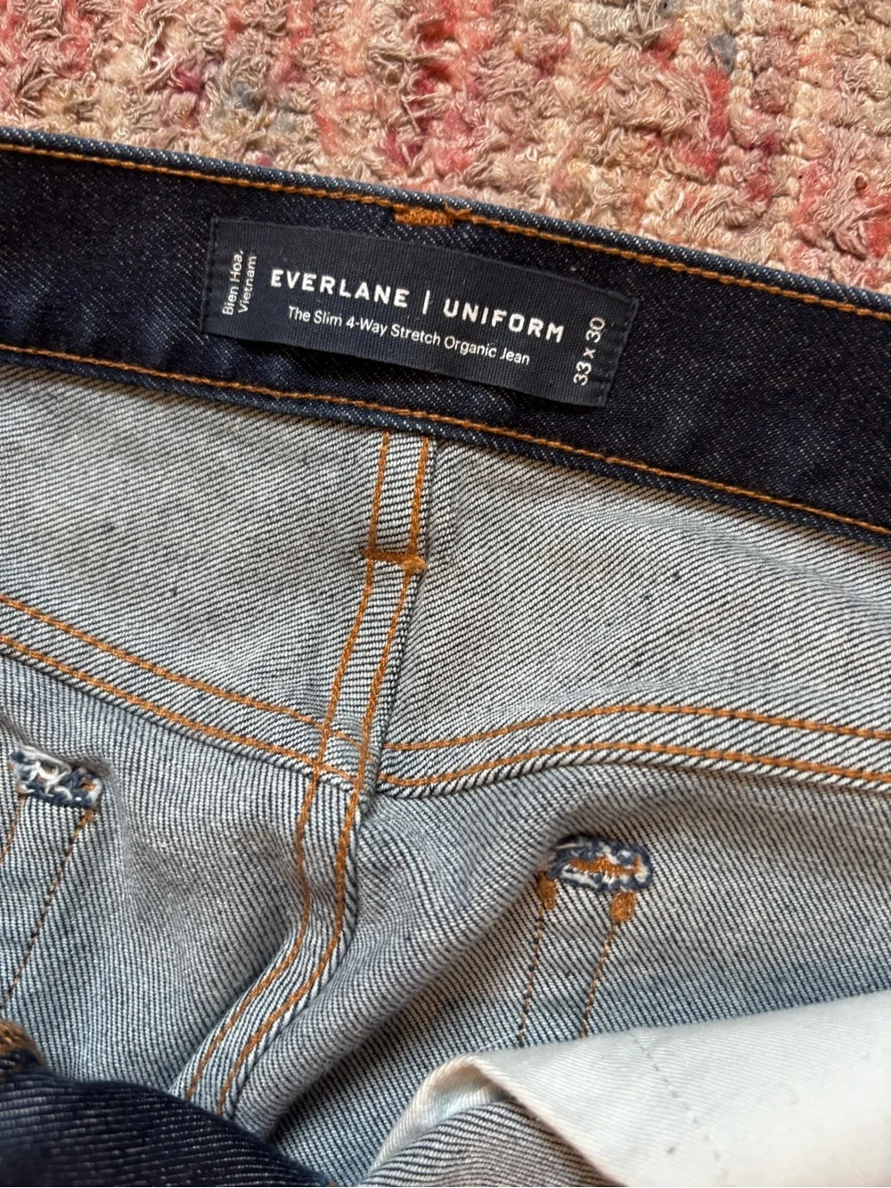 Everlane Men's Slim 4-Way Stretch Organic Jeans in dark indigo